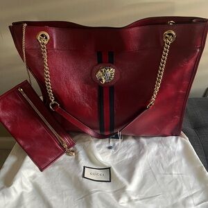 Gucci Rajah Red Leather Tote Bag